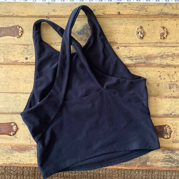 ABERCROMBIE & FITCH CROP TOP CROSS BACK TANK TOP BLACK XS - Picture 5 of 16